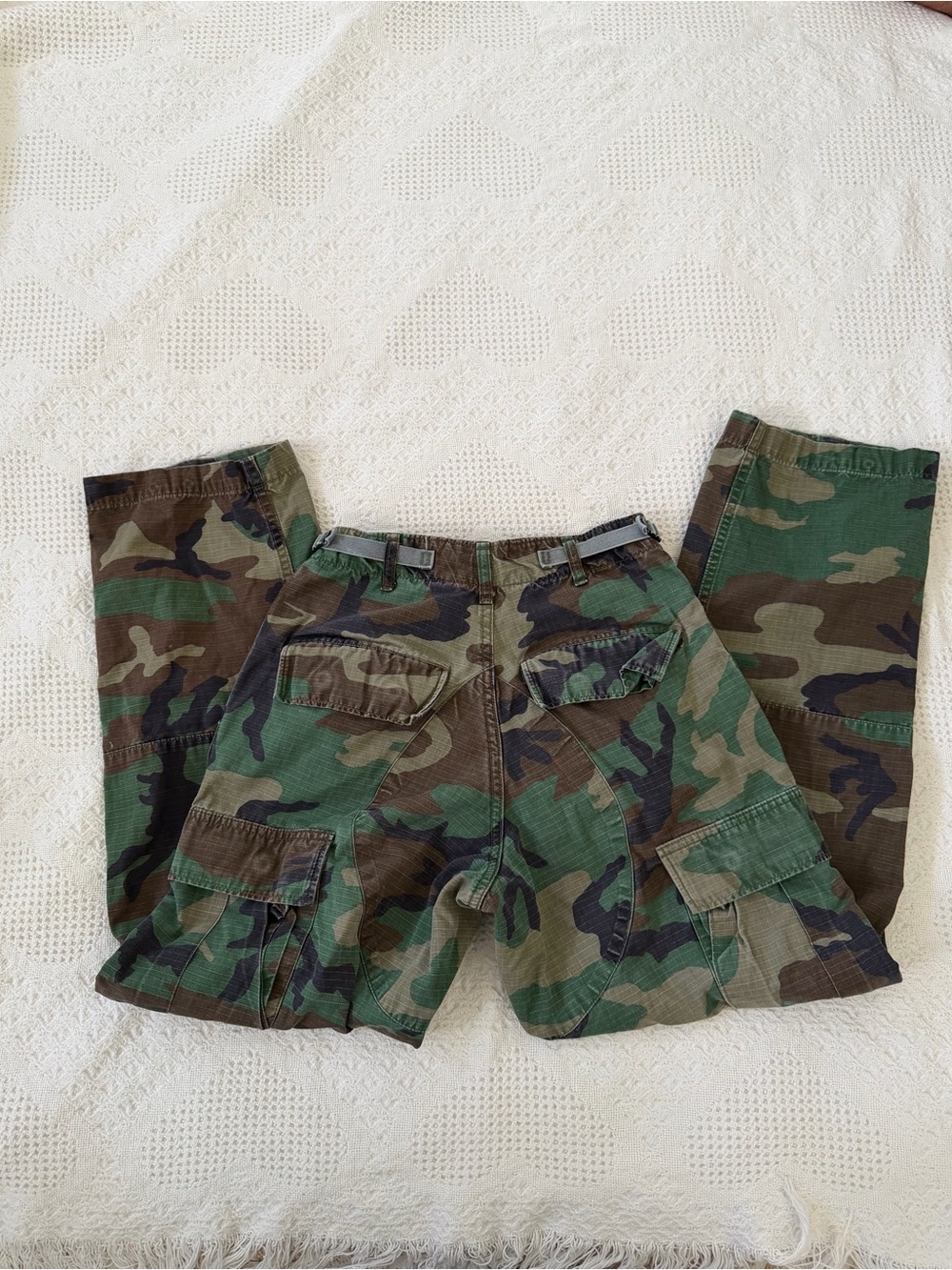Source Unknown Women's Camouflage Cargo Trousers - Green/Brown Print